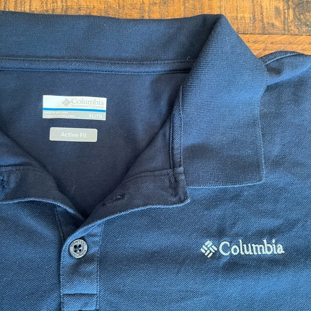 Columbia Men's Deep Blue Polo Shirt - Picture 2 of 2